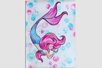 All Ages Paint Nite: Pink and Blue Mermaid II